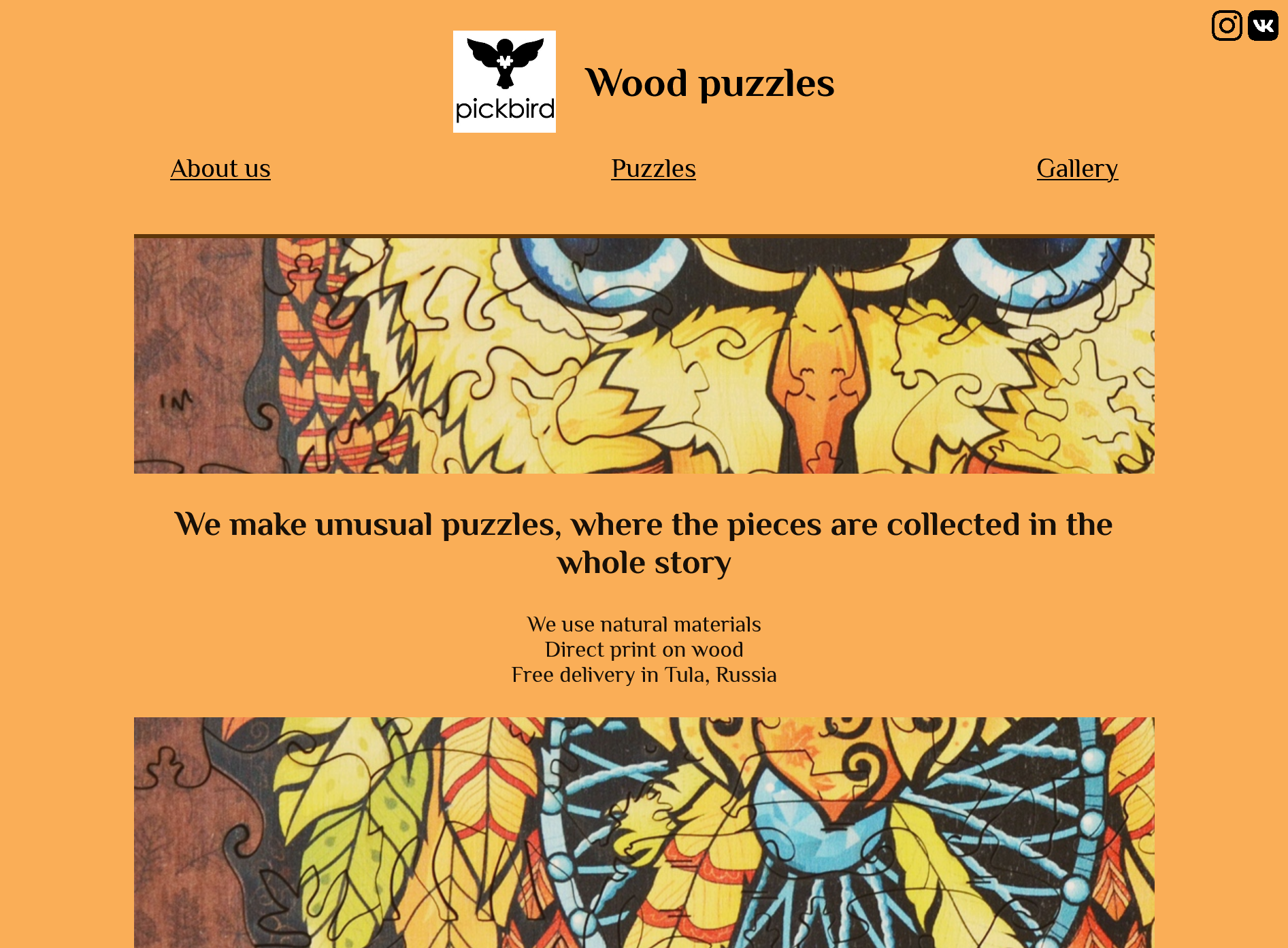 Page of the project Pickbird puzzles