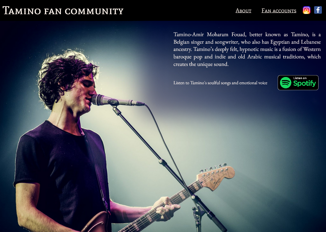 Page of the project Tamino fan community